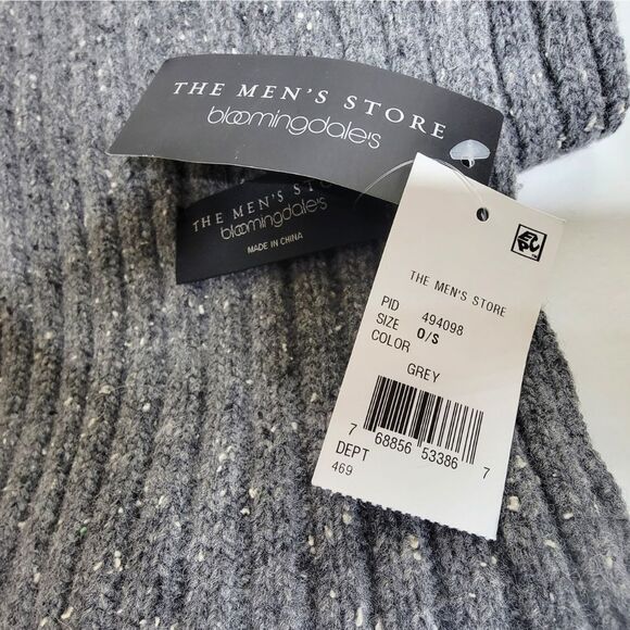 Bloomingdale's Men's Grey Donegal Scarf Wool Blend 74" x 10" Long Gray - NWT - Picture 3 of 4